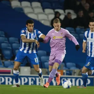 Brighton & Hove Albion vs. Reading: Intense Battle between Connor Goldson and Matej Vydra in the Sky Bet Championship (15 March 2016) Brighton & Hove Albion vs. Reading: Intense Battle between Connor Goldson and Matej Vydra in the Sky Bet Championship (15 March 2016)