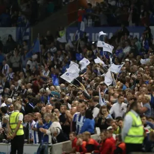 Brighton and Hove Albion vs. Nottingham Forest: Seafront Showdown - Fans Unite with Flags at the American Express Community Stadium (12th August 2016) Brighton and Hove Albion vs. Nottingham Forest: Seafront Showdown - Fans Unite with Flags at the American Express Community Stadium (12th August 2016)