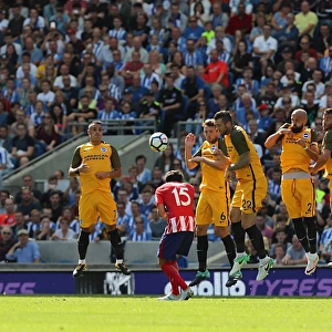 Brighton and Hove Albion vs Atletico Madrid: Defending a Free-Kick at the American Express Community Stadium (August 2017)