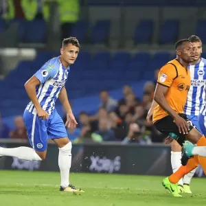 Brighton and Hove Albion vs Barnet: Ales Mateju Defends in EFL Cup Clash at American Express Community Stadium (22AUG17) Brighton and Hove Albion vs Barnet: Ales Mateju Defends in EFL Cup Clash at American Express Community Stadium (22AUG17)