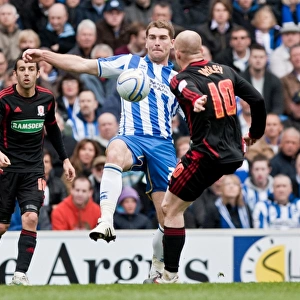 Brighton & Hove Albion vs Middlesbrough: Sam Vokes Battles for Ball Supremacy, Npower Championship, March 2012