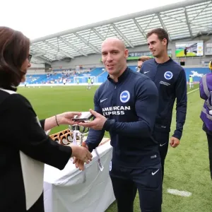 Brighton and Hove Albion Women Lift Championship Trophy Ahead of EFL Showdown vs. SS Lazio (31JUL16) Brighton and Hove Albion Women Lift Championship Trophy Ahead of EFL Showdown vs. SS Lazio (31JUL16)