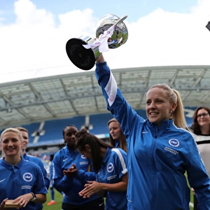 Brighton and Hove Albion Women's Team Lift the Trophy: Pre-Season Victory over SS Lazio (31st July 2016)