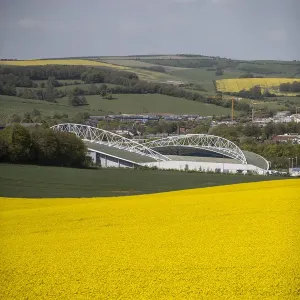 Brighton and Hove Albion's Amex Stadium Amidst Rapeseed Fields, May 2018