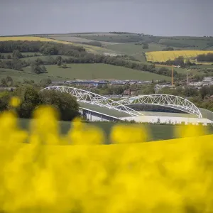 Brighton and Hove Albion's Amex Stadium Amidst Rapeseed Fields, May 2018