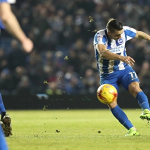 Brighton & Hove Albion's Anthony Knockaert Fires a Shot Against Ipswich Town in EFL Sky Bet Championship (14 FEBRUARY 2017)