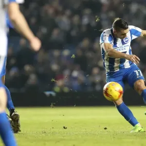 Brighton & Hove Albion's Anthony Knockaert Fires a Shot Against Ipswich Town in EFL Sky Bet Championship (14 FEBRUARY 2017)