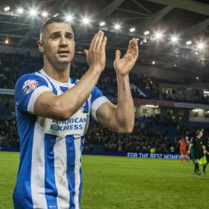 Brighton & Hove Albion's Beram Kayal Celebrates with Fans after Fulham Match, Sky Bet Championship 2016 Brighton & Hove Albion's Beram Kayal Celebrates with Fans after Fulham Match, Sky Bet Championship 2016