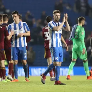 Brighton & Hove Albion's Dale Stephens Applauds during Ipswich Town Clash in EFL Sky Bet Championship (14FEB17)