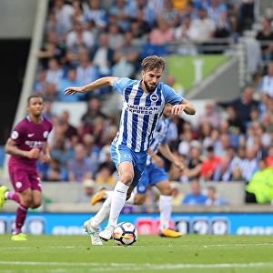 Brighton & Hove Albion's Davy Propper in Action Against Manchester City (12AUG17)