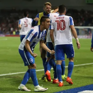 Brighton & Hove Albion's Double Celebration: Knockaert and Murray Score in EFL Sky Bet Championship Win over Nottingham Forest (12AUG16) Brighton & Hove Albion's Double Celebration: Knockaert and Murray Score in EFL Sky Bet Championship Win over Nottingham Forest (12AUG16)