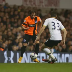 Brighton & Hove Albion's Inigo Calderon Faces Off Against Tottenham in Intense Capital One Cup Clash (29th October 2014) Brighton & Hove Albion's Inigo Calderon Faces Off Against Tottenham in Intense Capital One Cup Clash (29th October 2014)