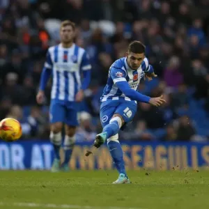 Brighton & Hove Albion's Jake Forster-Caskey in Action against Wigan Athletic (Nov 2014)