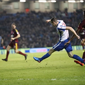 Brighton & Hove Albion's Jamie Murphy Takes Shot Against Ipswich Town in EFL Sky Bet Championship (14FEB17)