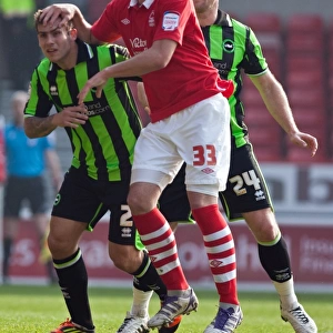 Brighton & Hove Albion's Joe Mattock and Joel Lynch in Action Against Nottingham Forest, 2012 Championship Clash