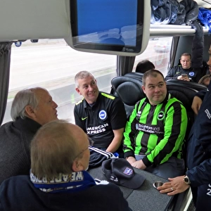 Brighton & Hove Albion's Liam Rosenior on Sky Bet 10 in 10 Bus to Birmingham City Game (17DEC16)