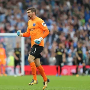 Brighton and Hove Albion's Mathew Ryan Celebrates First Goalkeeper's Goal in Premier League Debut Against Newcastle United (1-0) Brighton and Hove Albion's Mathew Ryan Celebrates First Goalkeeper's Goal in Premier League Debut Against Newcastle United (1-0)