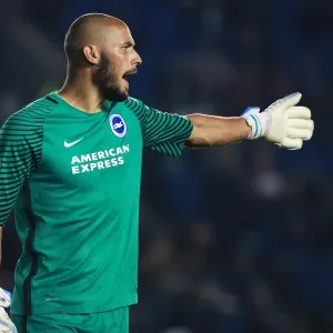 Brighton & Hove Albion's Niki Maenpaa in Action during EFL Cup Clash vs. Reading (2016) Brighton & Hove Albion's Niki Maenpaa in Action during EFL Cup Clash vs. Reading (2016)