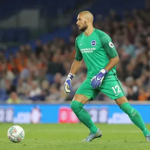 Brighton and Hove Albion's Niki Maenpaa Guarding the Goal: Barnet vs. Brighton EFL Cup Match, 22nd August 2017 Brighton and Hove Albion's Niki Maenpaa Guarding the Goal: Barnet vs. Brighton EFL Cup Match, 22nd August 2017