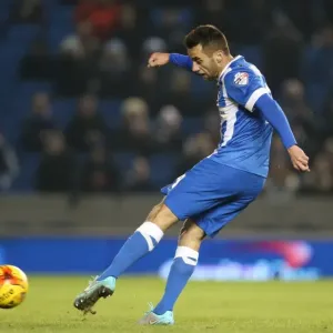 Brighton & Hove Albion's Sam Baldock in Action Against Ipswich Town, Sky Bet Championship 2015