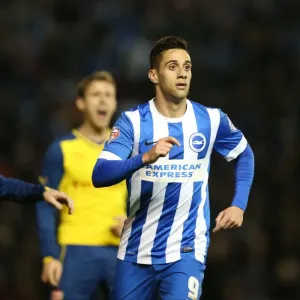 Brighton & Hove Albion's Sam Baldock Faces Off Against Arsenal in FA Cup Clash, American Express Community Stadium, January 2015 Brighton & Hove Albion's Sam Baldock Faces Off Against Arsenal in FA Cup Clash, American Express Community Stadium, January 2015