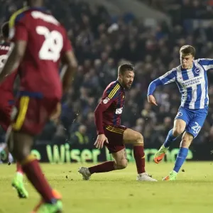 Brighton & Hove Albion's Solly March Aims for the Net against Ipswich Town, EFL Sky Bet Championship 2017