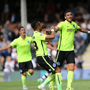 Brighton and Hove Albion's Tomer Hemed Scores Decisive Penalty in 2-1 Sky Bet Championship Win over Fulham (August 15, 2015)