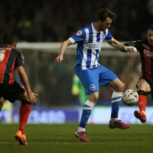 Brighton Midfielder Dale Stephens in Action Against AFC Bournemouth (April 2015) Brighton Midfielder Dale Stephens in Action Against AFC Bournemouth (April 2015)