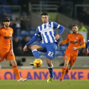 Brighton Midfielder Danny Holla in Action against Ipswich Town, Sky Bet Championship 2015
