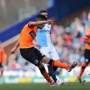 Brighton Midfielder Emmanuel Ledesma Fires Away Against Blackburn Rovers (Blackburn Rovers vs Brighton and Hove Albion, 21st March 2015)
