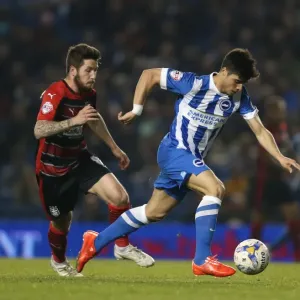 Brighton Midfielder Joao Carlos Teixeira in Action against Huddersfield Town, Sky Bet Championship 2015 Brighton Midfielder Joao Carlos Teixeira in Action against Huddersfield Town, Sky Bet Championship 2015