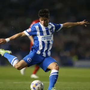 Brighton Midfielder Joao Carlos Teixeira Fires a Shot Against Huddersfield Town, Sky Bet Championship 2015 Brighton Midfielder Joao Carlos Teixeira Fires a Shot Against Huddersfield Town, Sky Bet Championship 2015