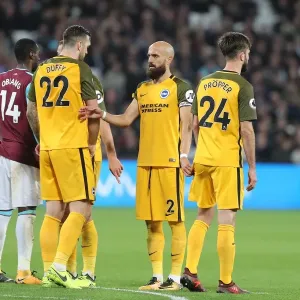 Brighton's Bruno Orders Defensive Wall Against West Ham in Premier League Clash (20OCT17) Brighton's Bruno Orders Defensive Wall Against West Ham in Premier League Clash (20OCT17)