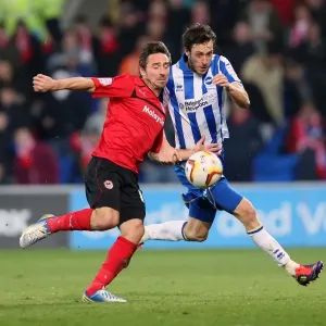 Brighton's Will Buckley Fights for Possession against Cardiff City, Npower Championship 2013 Brighton's Will Buckley Fights for Possession against Cardiff City, Npower Championship 2013