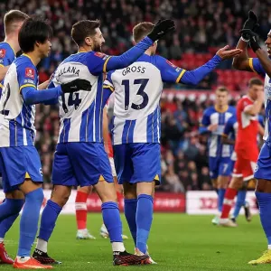 Brighton's Estupinan Defends Against Middlesbrough in FA Cup Clash (07JAN23)