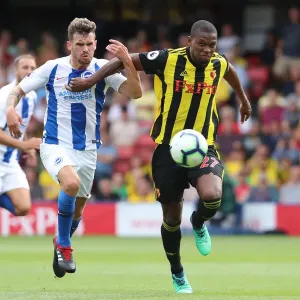 Brighton's Gross and Kabasele Clash in Premier League Showdown: Watford vs. Brighton & Hove Albion (11AUG18)