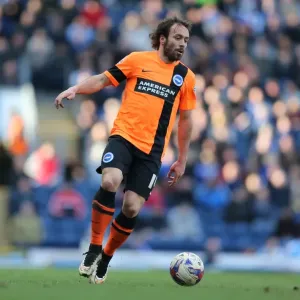 Brighton's Inigo Calderon in Action against Blackburn Rovers, Sky Bet Championship 2015