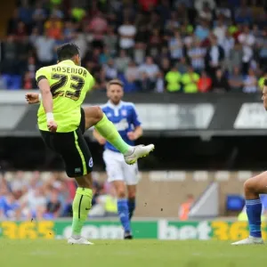 Brighton's Liam Rosenior Crosses Against Ipswich Town in Championship Clash (August 2015)