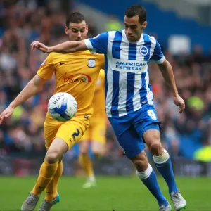 Brighton's Sam Baldock Shields Ball from Vermijl in Championship Clash Brighton's Sam Baldock Shields Ball from Vermijl in Championship Clash