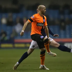 Bruno Saltor in Action: Millwall vs. Brighton and Hove Albion, Sky Bet Championship 2015