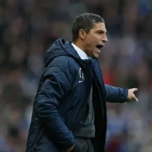 Chris Hughton in Intense Focus: Brighton and Hove Albion vs. Brentford, Sky Bet Championship, 17 January 2015