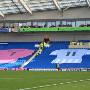 Chris Hughton Pays Tribute: Brighton and Hove Albion vs. Hull City, 2015 - Memorial Shirts of Matt Grimstone and Jacob Schilt Chris Hughton Pays Tribute: Brighton and Hove Albion vs. Hull City, 2015 - Memorial Shirts of Matt Grimstone and Jacob Schilt