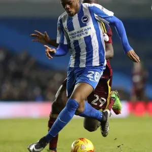 Chuba Akpom (28) of Brighton & Hove Albion in Action Against Ipswich Town, EFL Sky Bet Championship, 14 February 2017