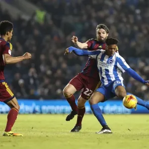 Chuba Akpom in Action: Brighton & Hove Albion vs Ipswich Town, EFL Sky Bet Championship 2017