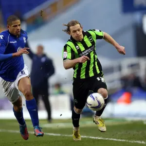 Craig Mackail-Smith Attacks in Intense Moment from Birmingham City vs. Brighton & Hove Albion, Npower Championship (19-01-2013)