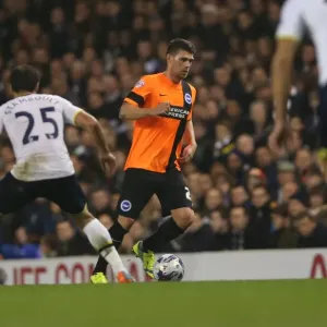 Danny Holla of Brighton and Hove Albion Facing Off Against Tottenham Hotspur in the Capital One Cup, October 2014 Danny Holla of Brighton and Hove Albion Facing Off Against Tottenham Hotspur in the Capital One Cup, October 2014