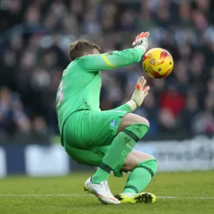 David Stockdale Focused: Brighton and Hove Albion vs Derby County, Sky Bet Championship, iPro Stadium, December 2014