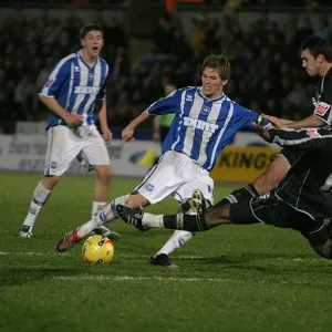 Dean Hammond shoots for goal