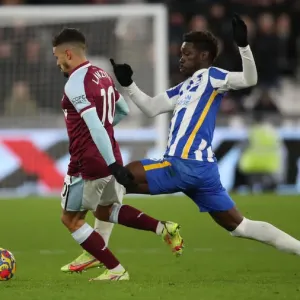 Decisive Moment at The London Stadium: West Ham United vs. Brighton and Hove Albion, 1st December 2021 Decisive Moment at The London Stadium: West Ham United vs. Brighton and Hove Albion, 1st December 2021