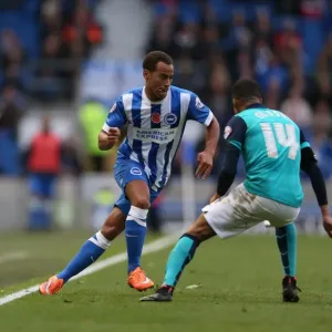 Elliott Bennett in Action: Brighton & Hove Albion vs Wigan Athletic, American Express Community Stadium, 2014